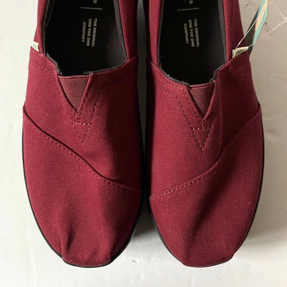 Toms Shoes Women's Size 7 Cabernet Canvas Alpargata Boardwalk NWT ๐คฉ HOST PICK! - Picture 3 of 14